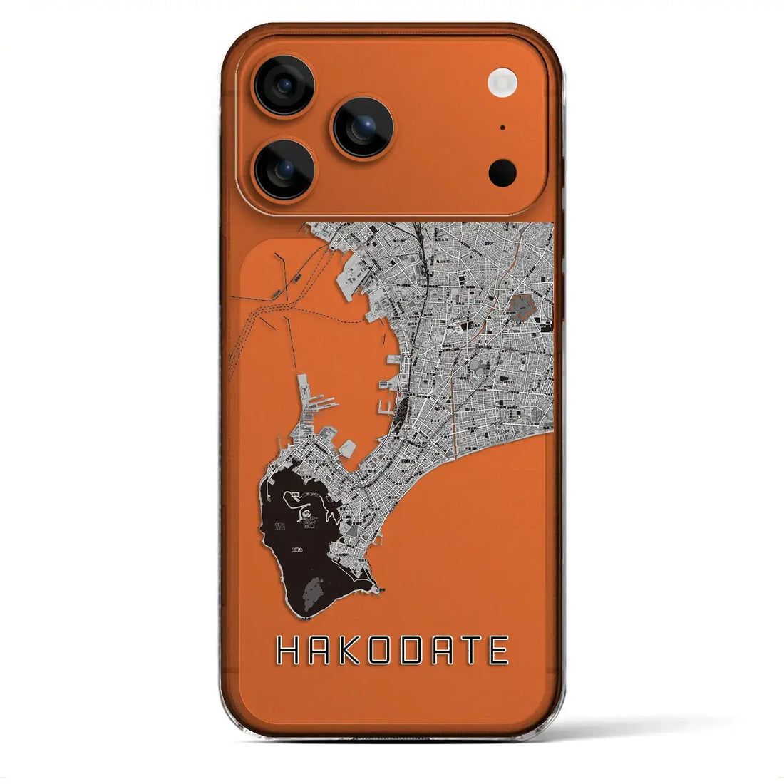 【函館2(北海道)】地図柄iPhoneケース(クリアタイプ)