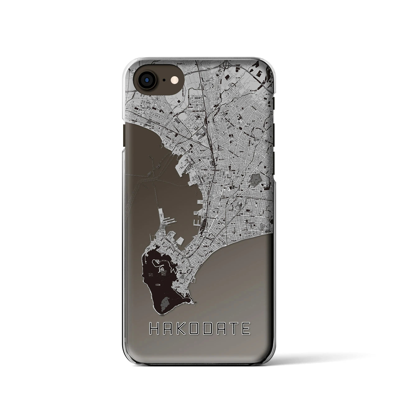 【函館2(北海道)】地図柄iPhoneケース(クリアタイプ)