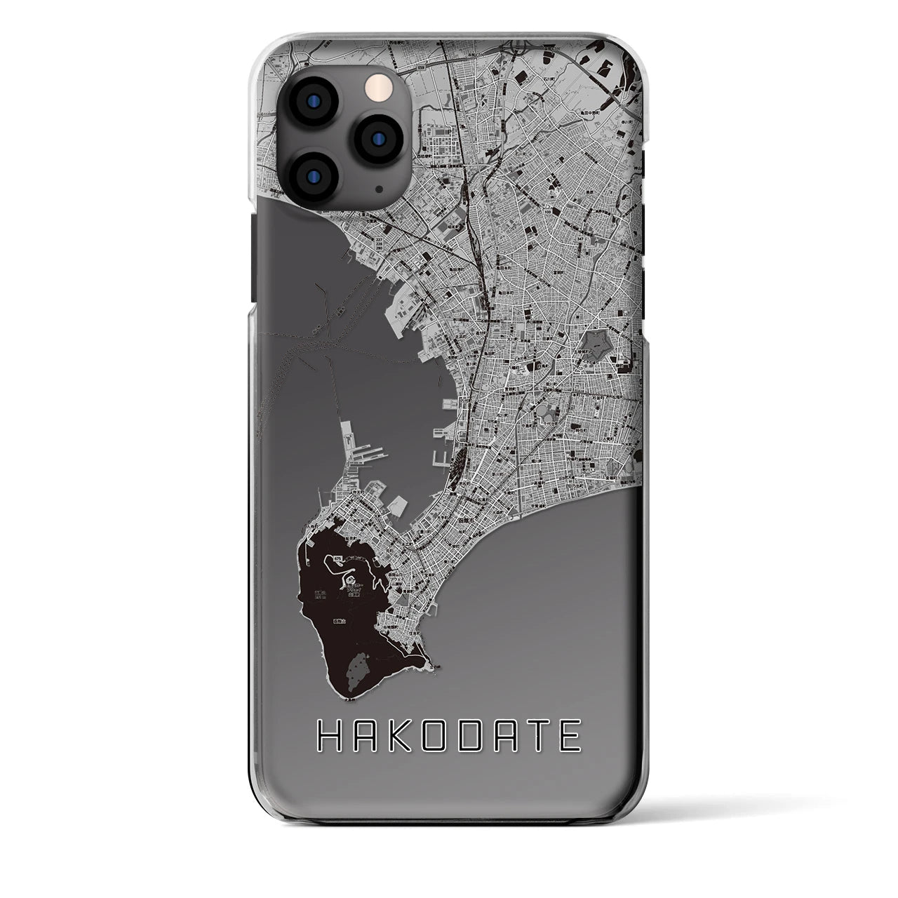 【函館2(北海道)】地図柄iPhoneケース(クリアタイプ)