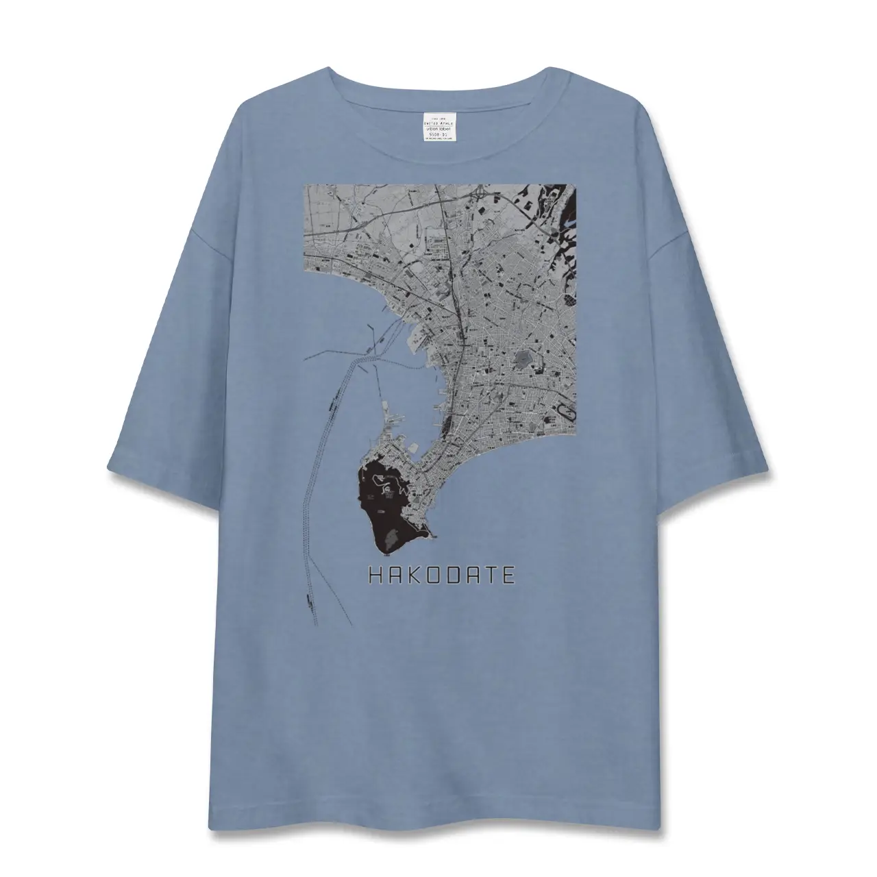 【函館2(北海道)】地図柄ビッグシルエットTシャツ
