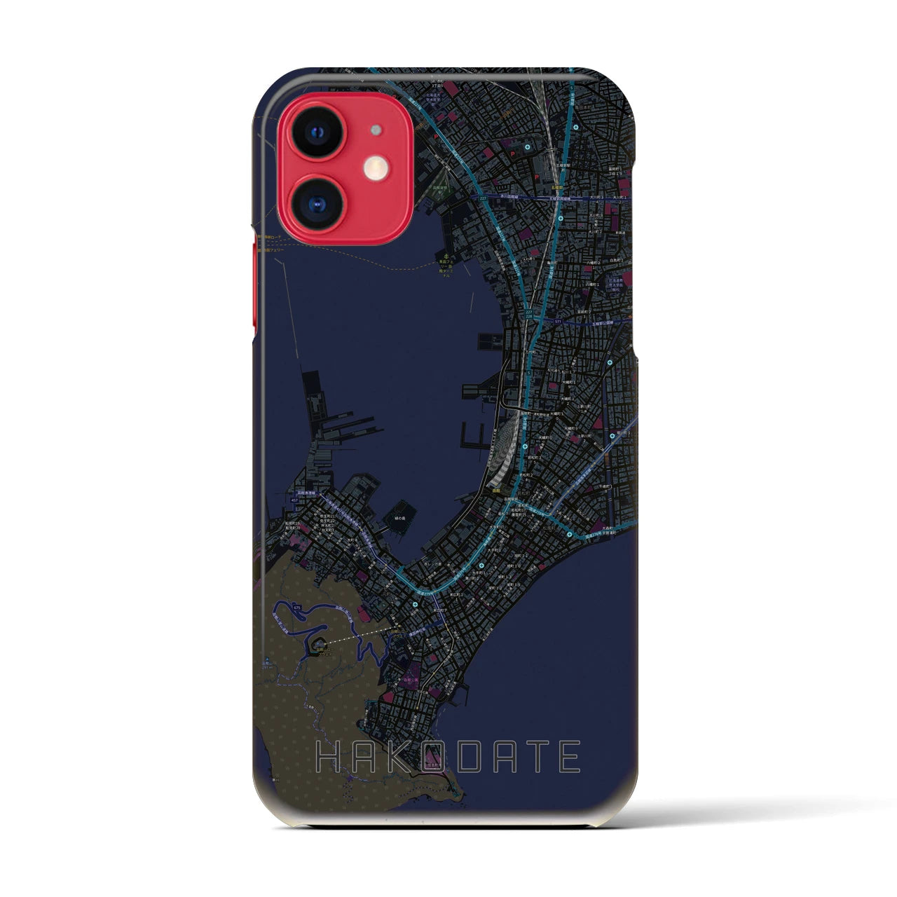 【函館(北海道)】地図柄iPhoneケース(バックカバータイプ)