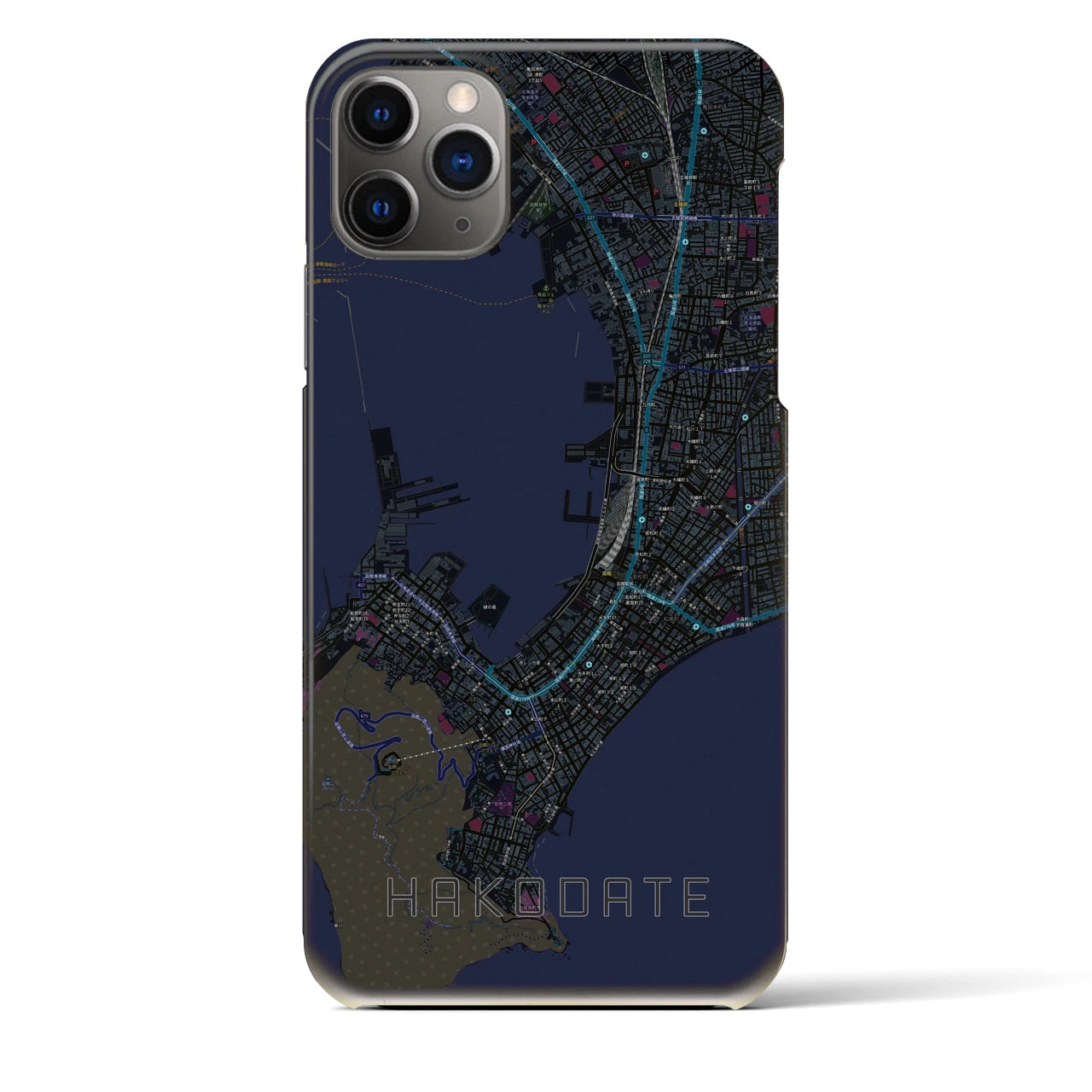 【函館(北海道)】地図柄iPhoneケース(バックカバータイプ)