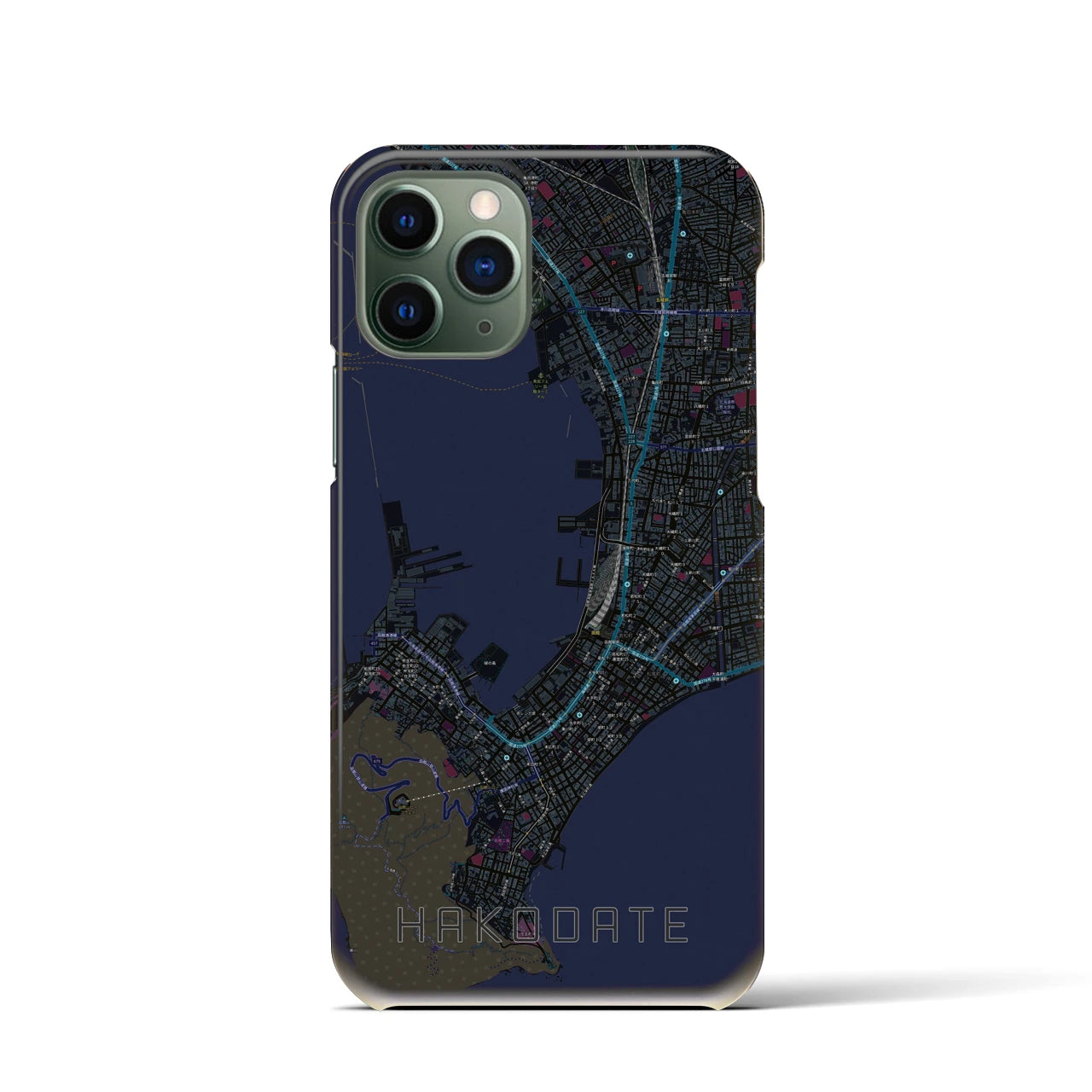 【函館(北海道)】地図柄iPhoneケース(バックカバータイプ)