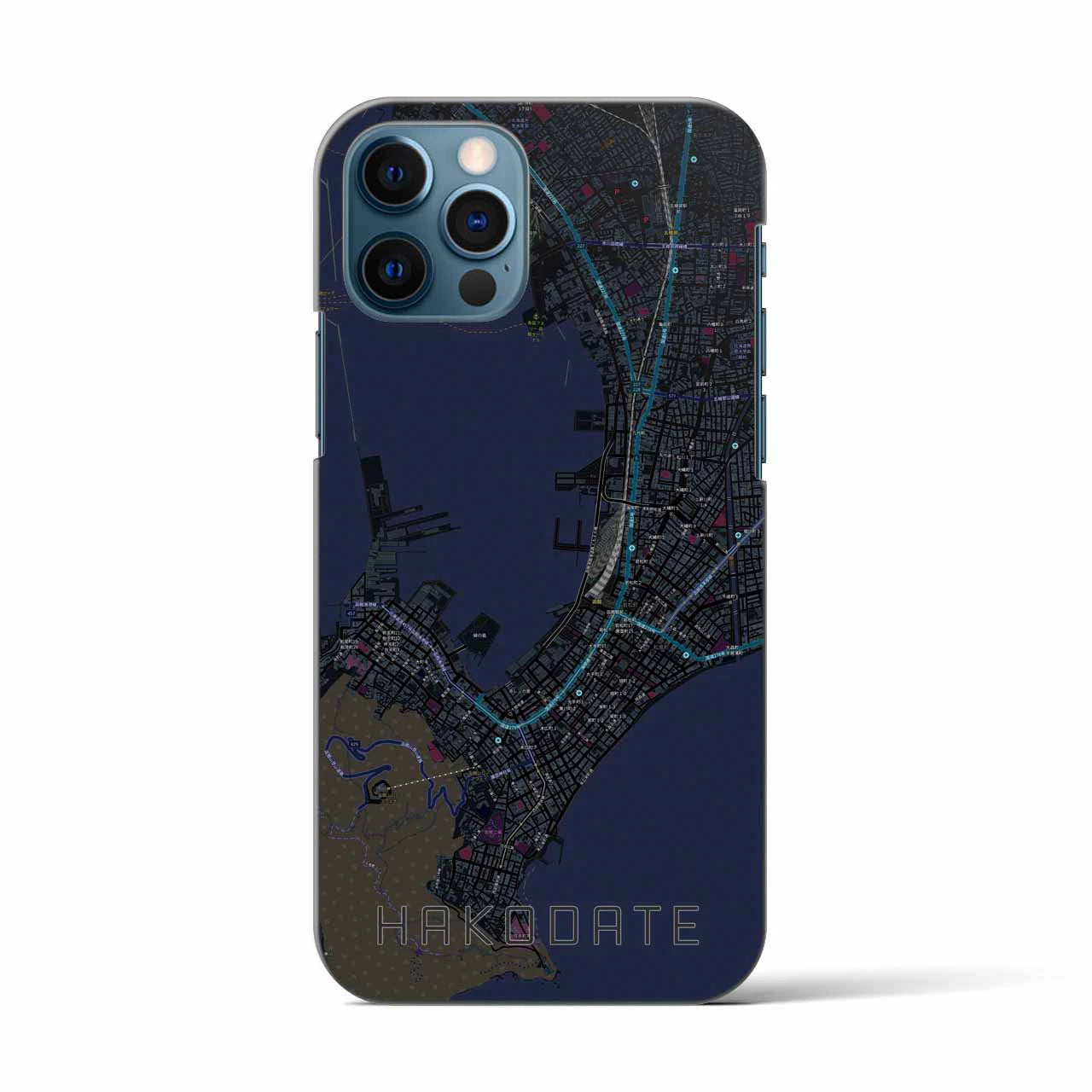 【函館(北海道)】地図柄iPhoneケース(バックカバータイプ)