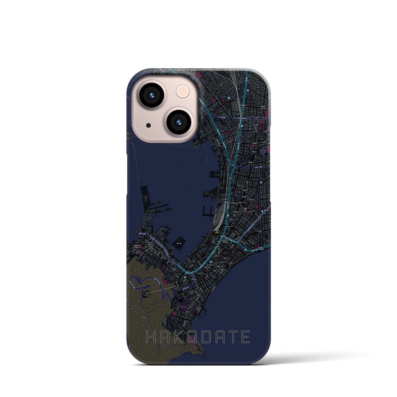 【函館(北海道)】地図柄iPhoneケース(バックカバータイプ)