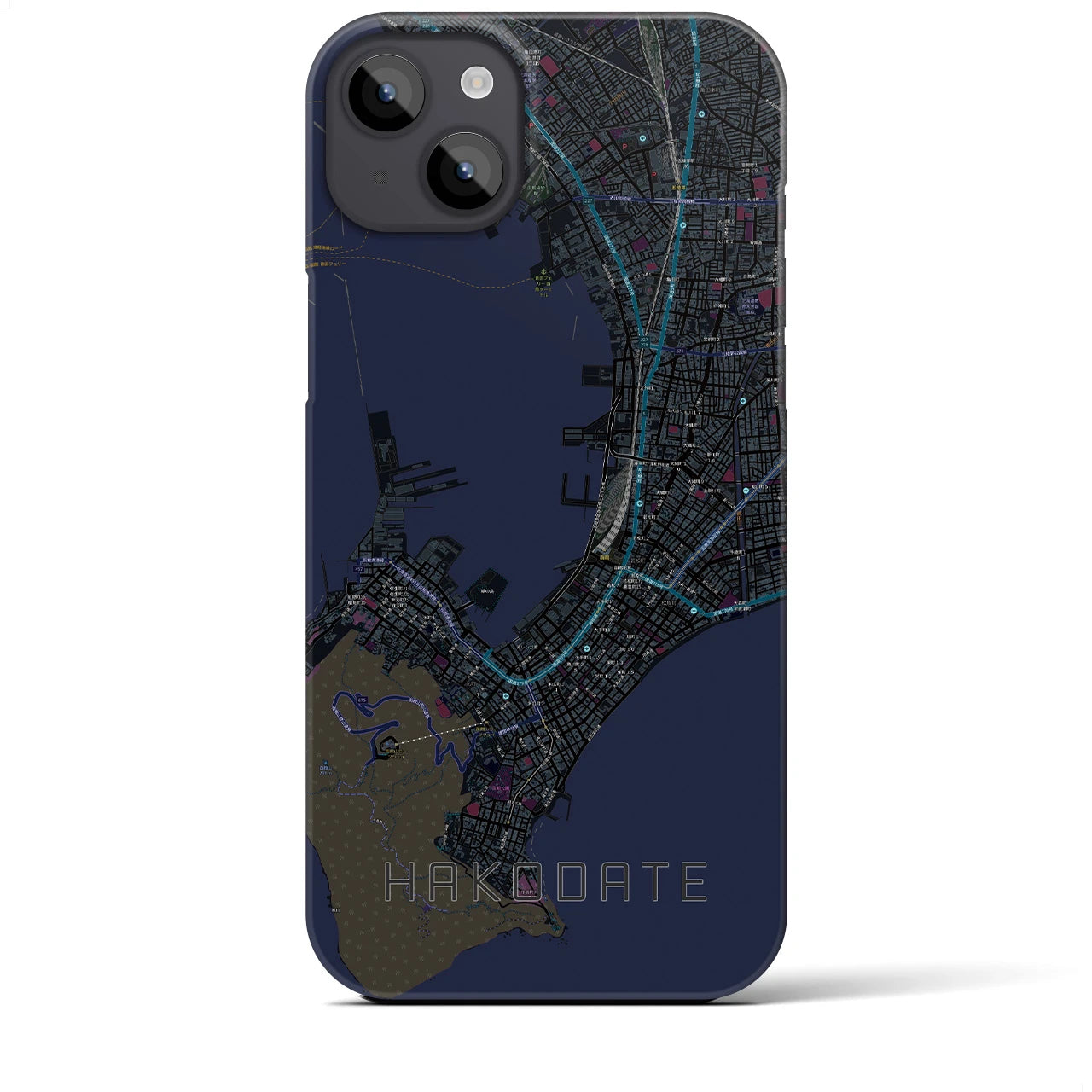 【函館(北海道)】地図柄iPhoneケース(バックカバータイプ)