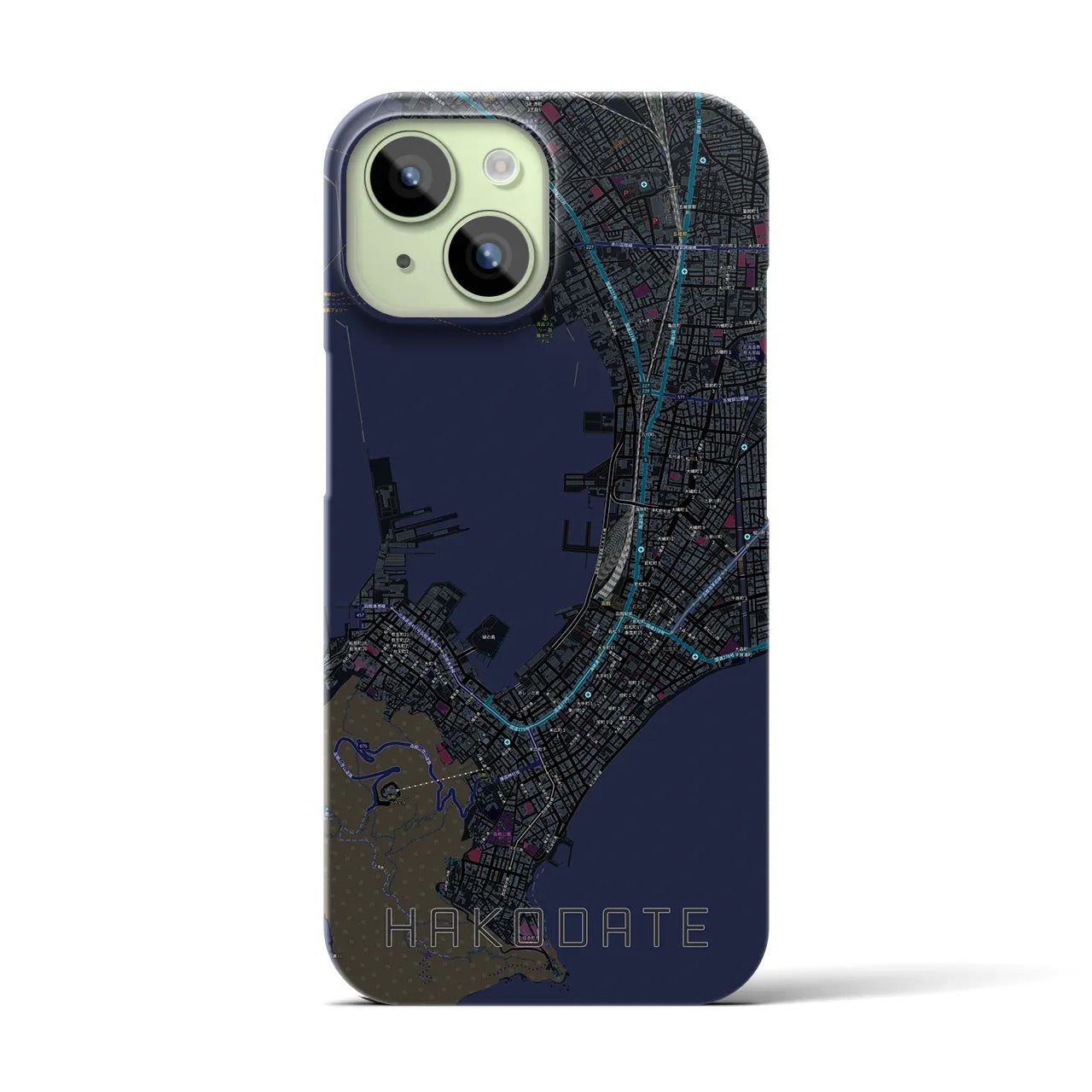 【函館(北海道)】地図柄iPhoneケース(バックカバータイプ)