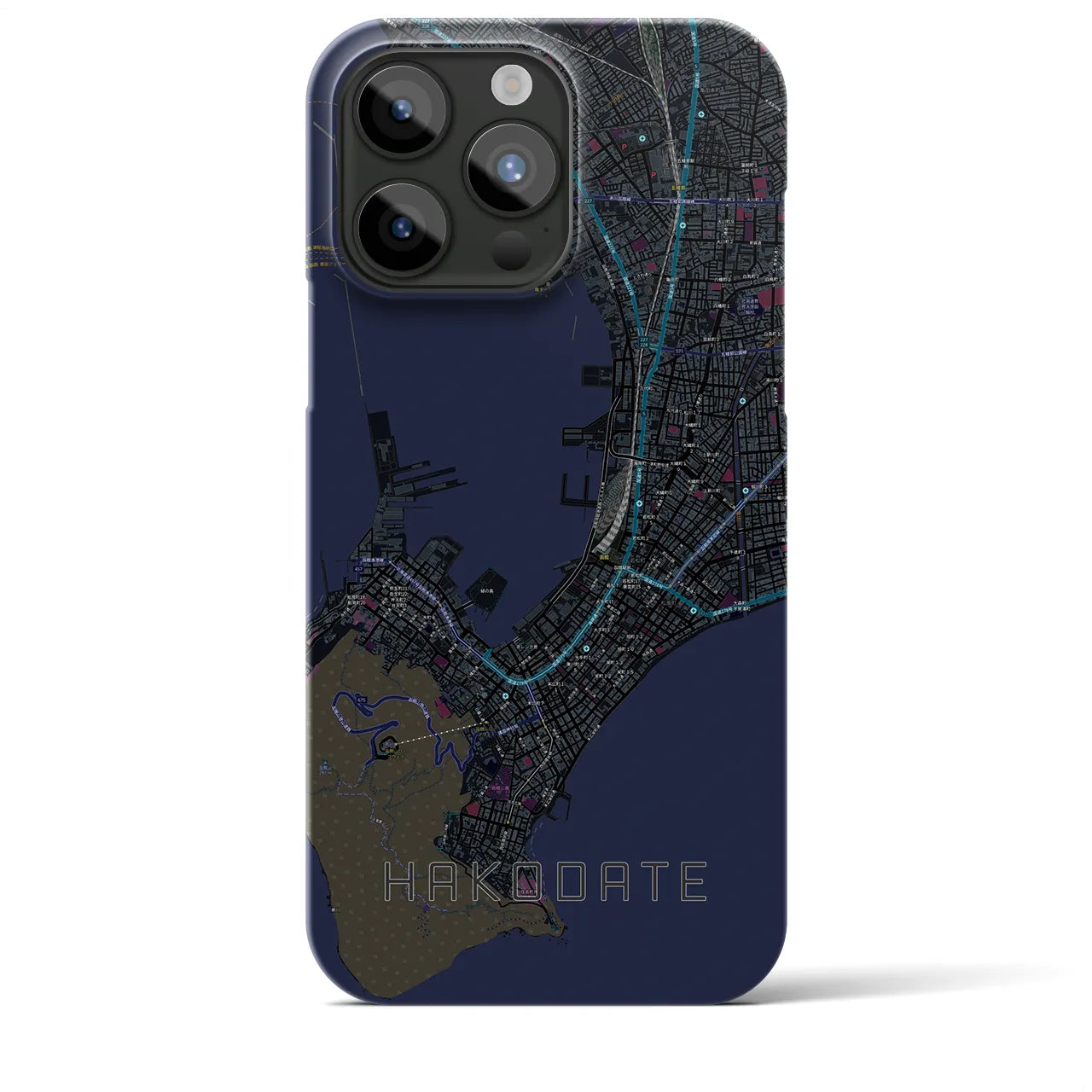 【函館(北海道)】地図柄iPhoneケース(バックカバータイプ)