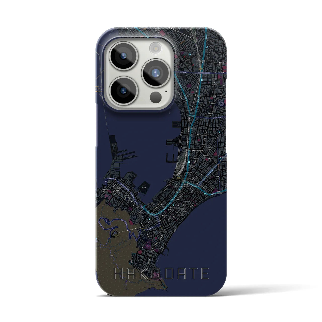 【函館(北海道)】地図柄iPhoneケース(バックカバータイプ)