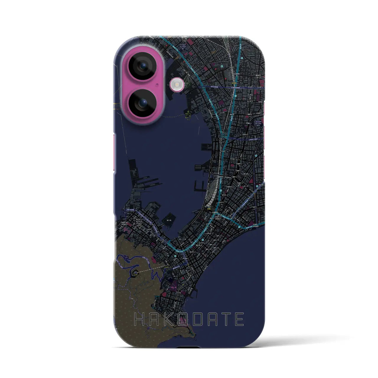 【函館(北海道)】地図柄iPhoneケース(バックカバータイプ)