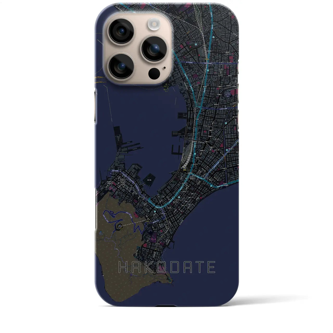 【函館(北海道)】地図柄iPhoneケース(バックカバータイプ)