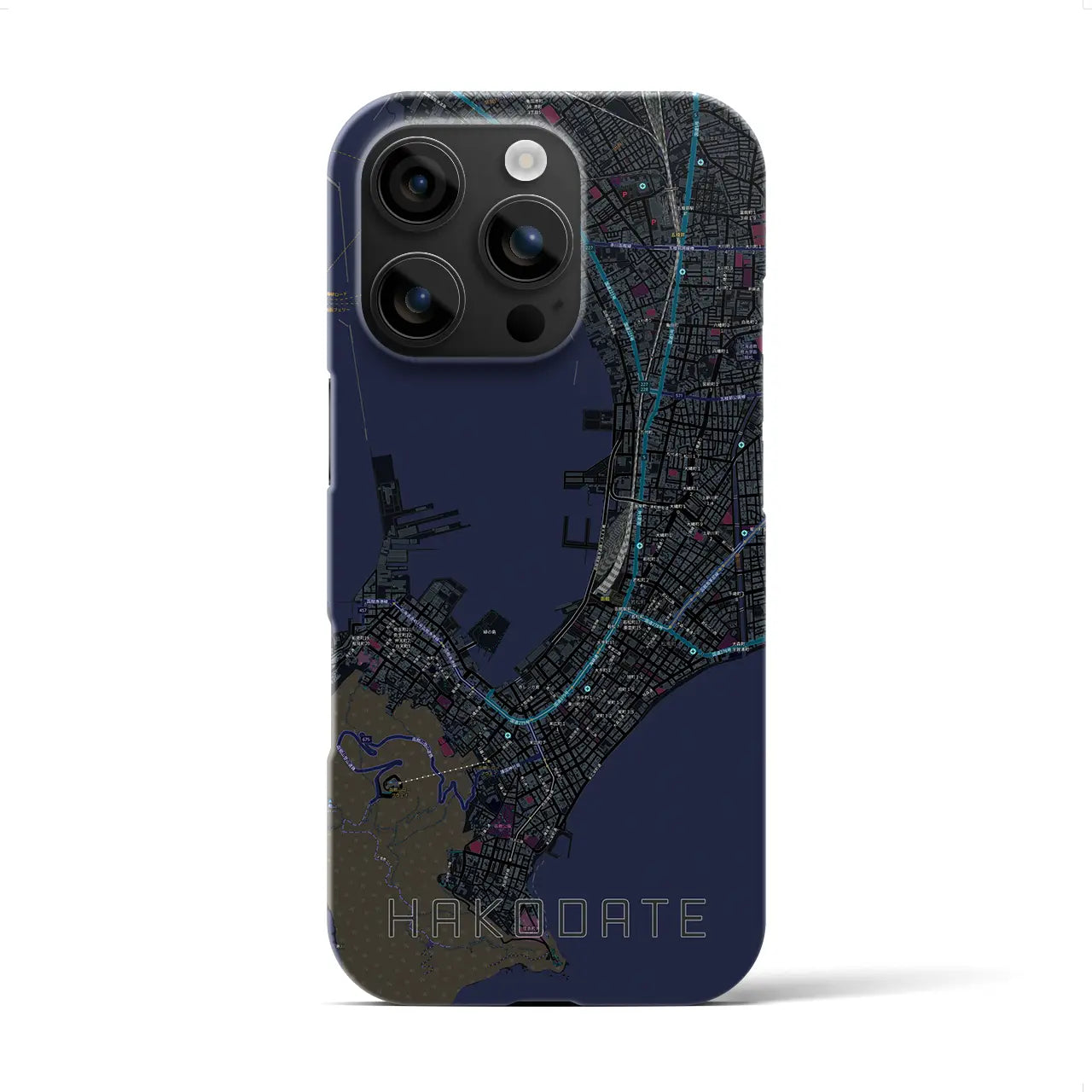 【函館(北海道)】地図柄iPhoneケース(バックカバータイプ)