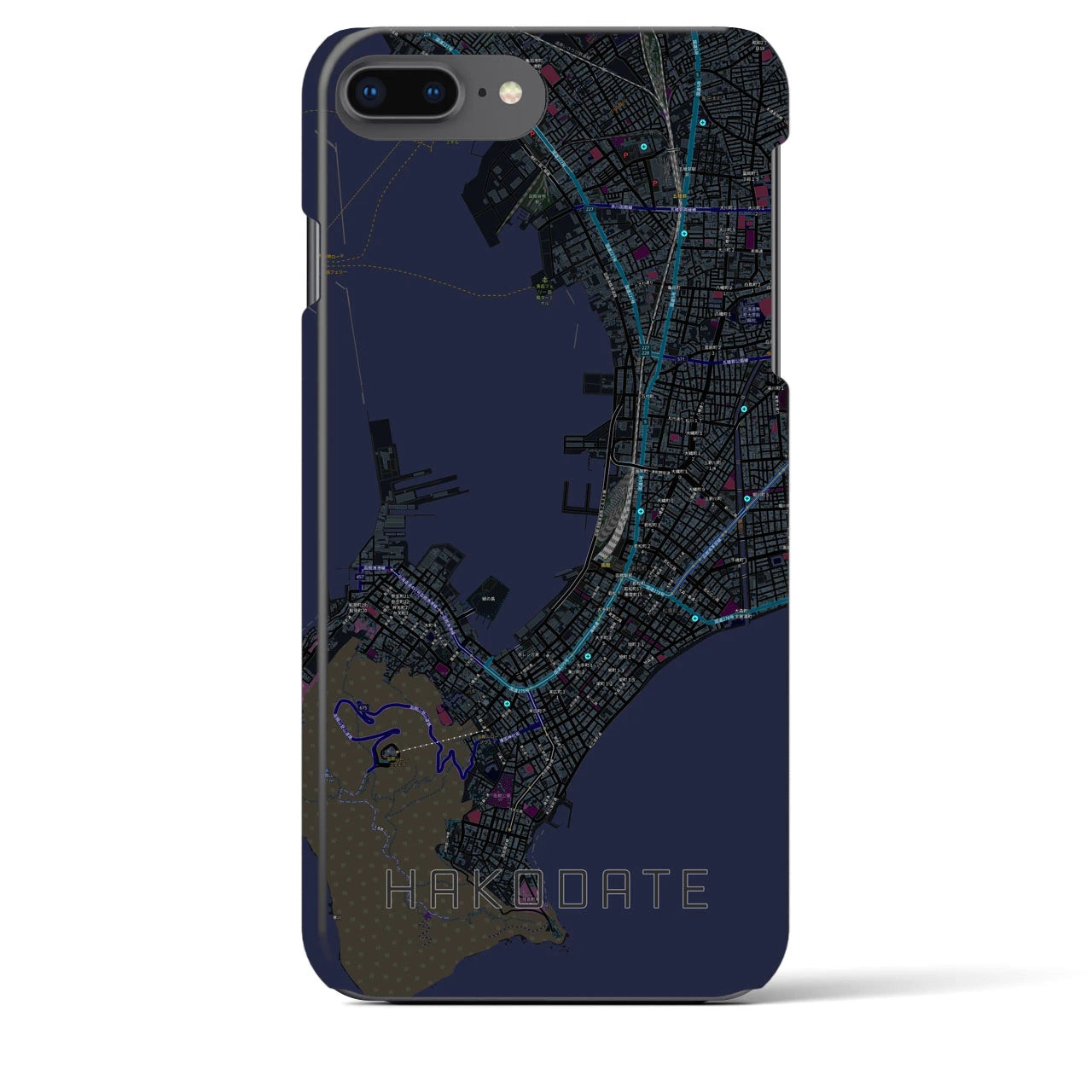 【函館(北海道)】地図柄iPhoneケース(バックカバータイプ)