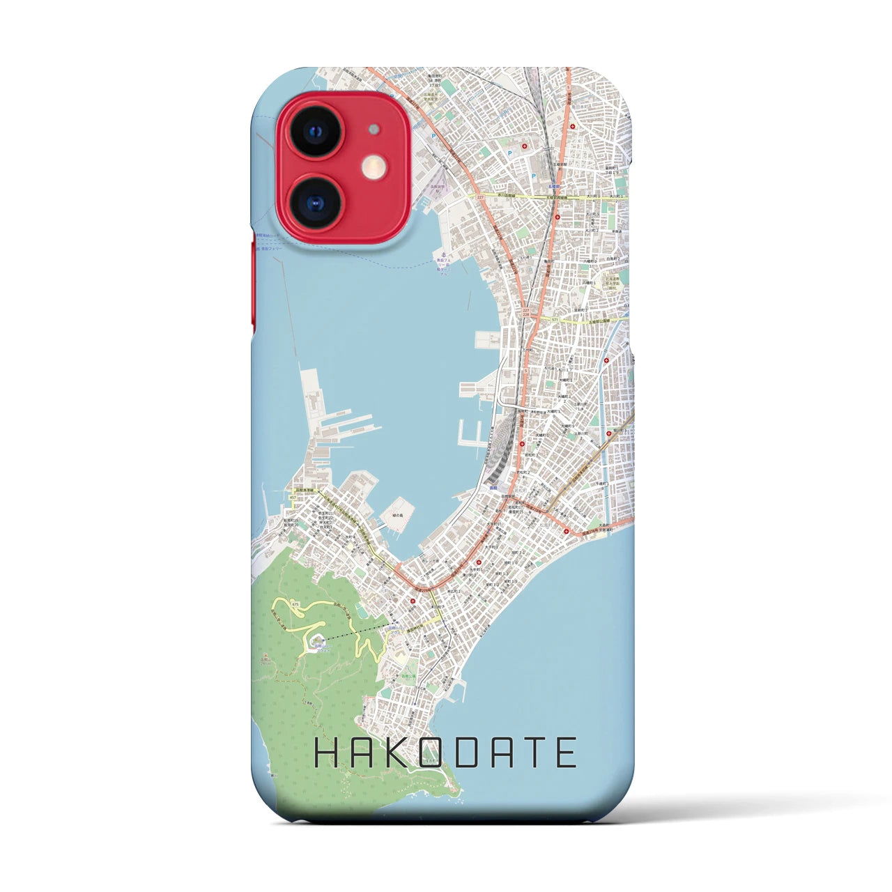 【函館(北海道)】地図柄iPhoneケース(バックカバータイプ)