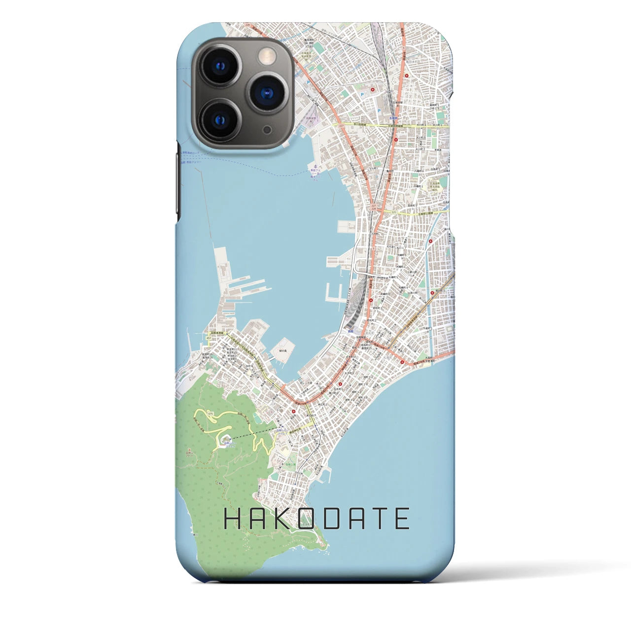 【函館(北海道)】地図柄iPhoneケース(バックカバータイプ)