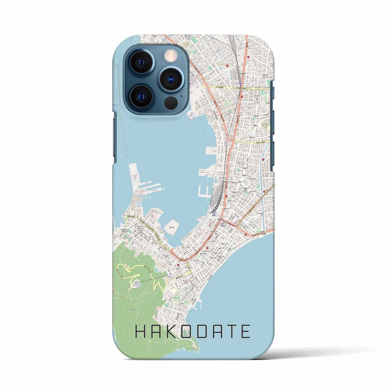 【函館(北海道)】地図柄iPhoneケース(バックカバータイプ)