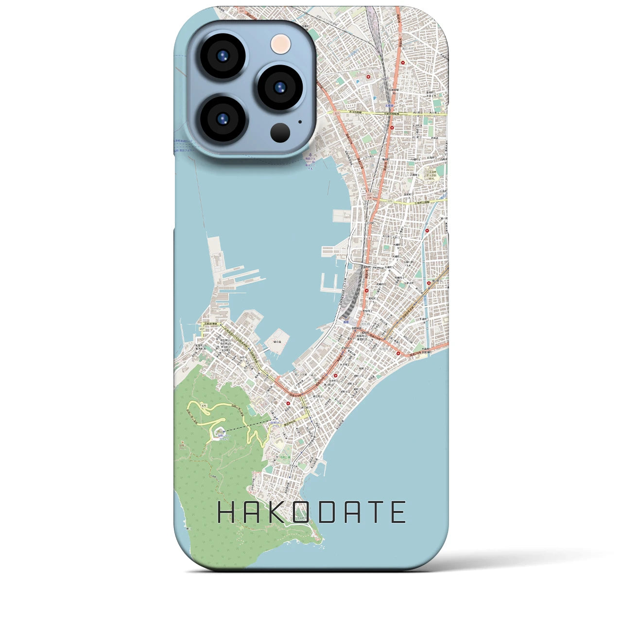 【函館(北海道)】地図柄iPhoneケース(バックカバータイプ)