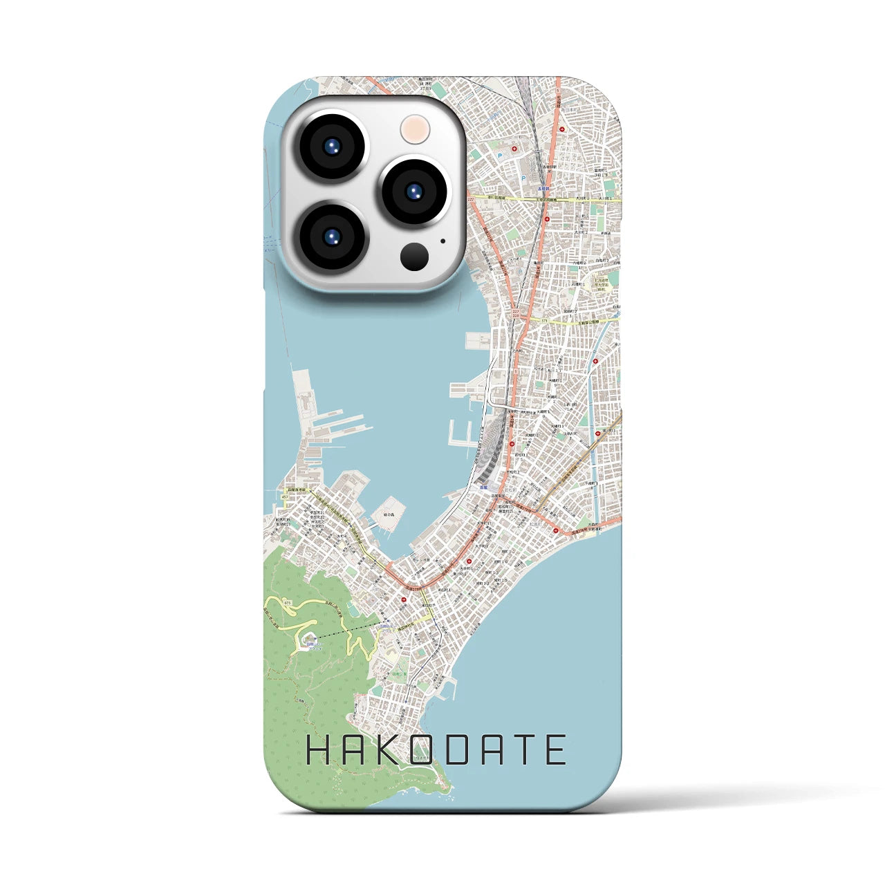 【函館(北海道)】地図柄iPhoneケース(バックカバータイプ)