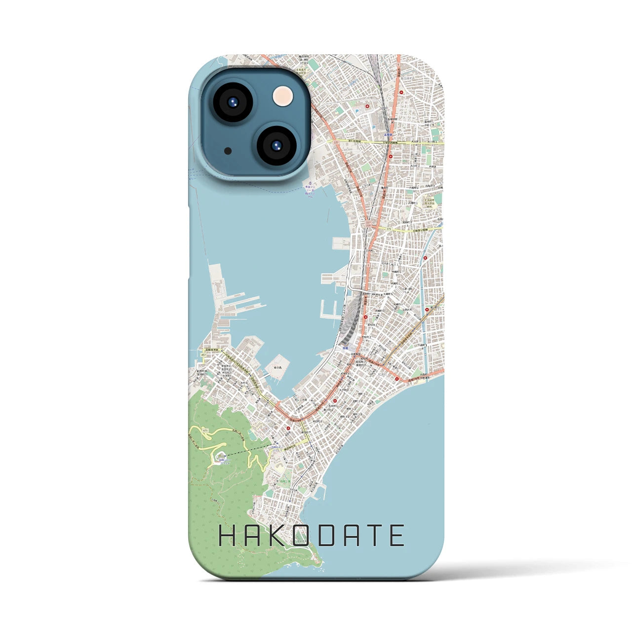 【函館(北海道)】地図柄iPhoneケース(バックカバータイプ)
