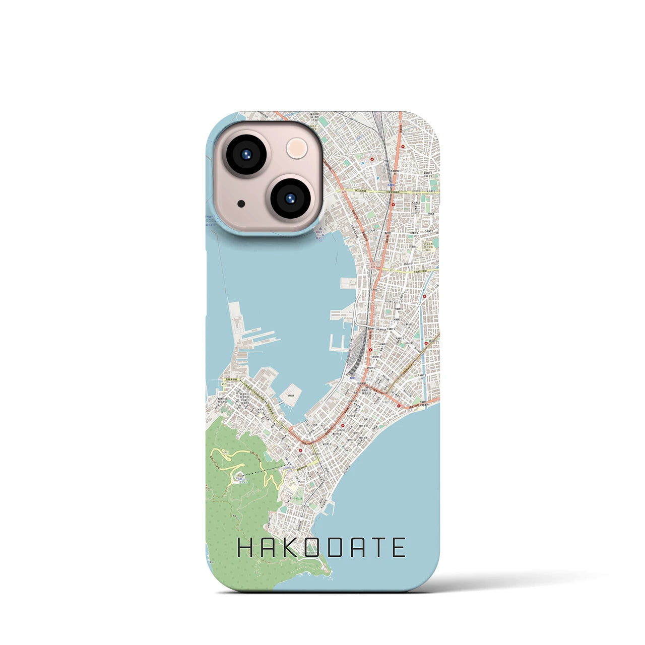 【函館(北海道)】地図柄iPhoneケース(バックカバータイプ)