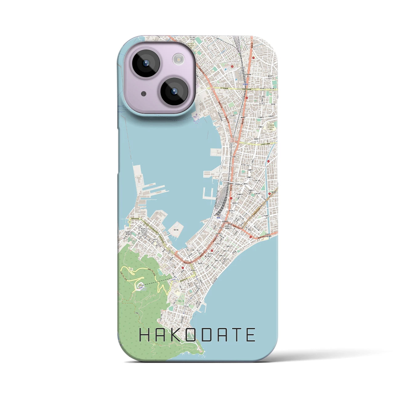 【函館(北海道)】地図柄iPhoneケース(バックカバータイプ)