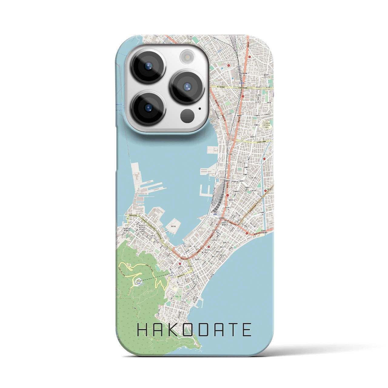 【函館(北海道)】地図柄iPhoneケース(バックカバータイプ)