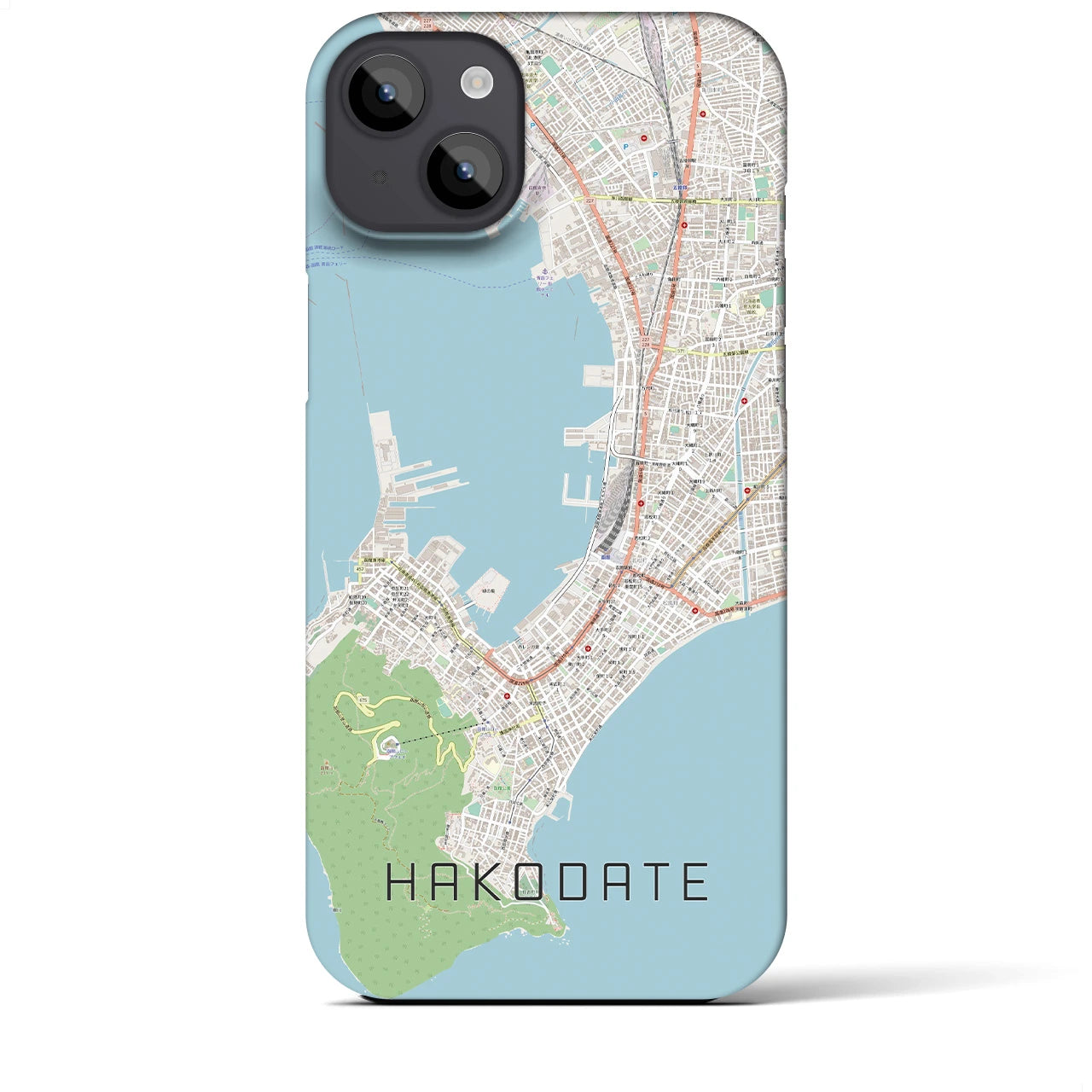 【函館(北海道)】地図柄iPhoneケース(バックカバータイプ)