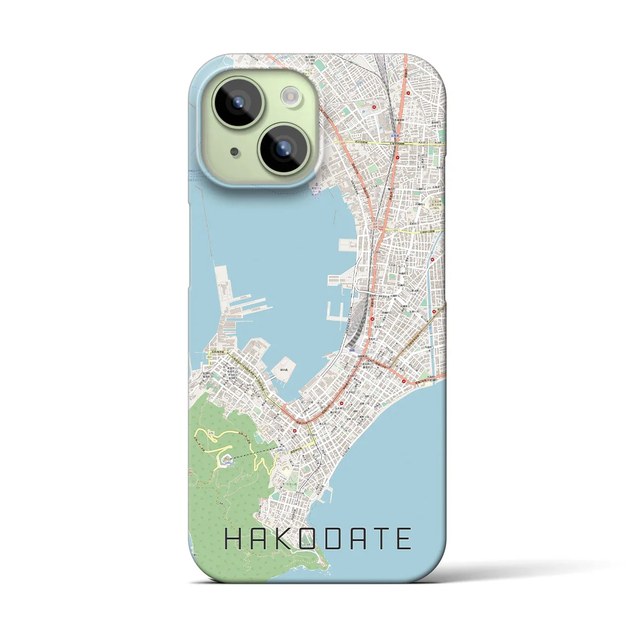 【函館(北海道)】地図柄iPhoneケース(バックカバータイプ)