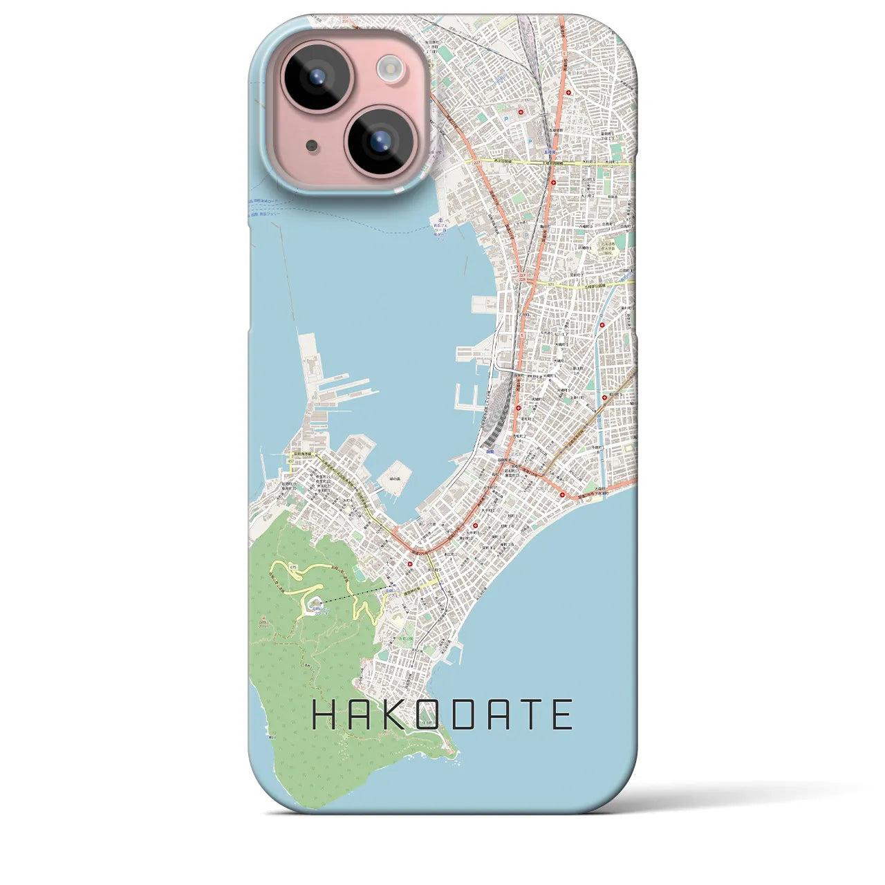 【函館(北海道)】地図柄iPhoneケース(バックカバータイプ)