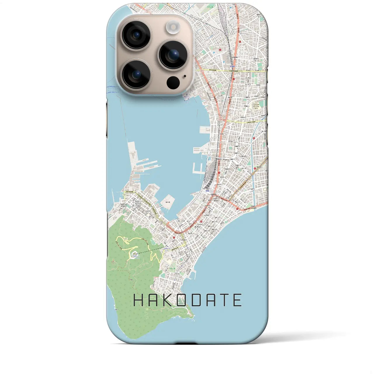【函館(北海道)】地図柄iPhoneケース(バックカバータイプ)