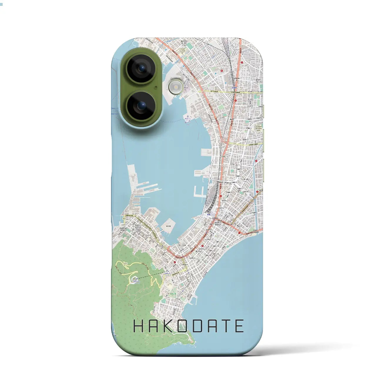 【函館(北海道)】地図柄iPhoneケース(バックカバータイプ)