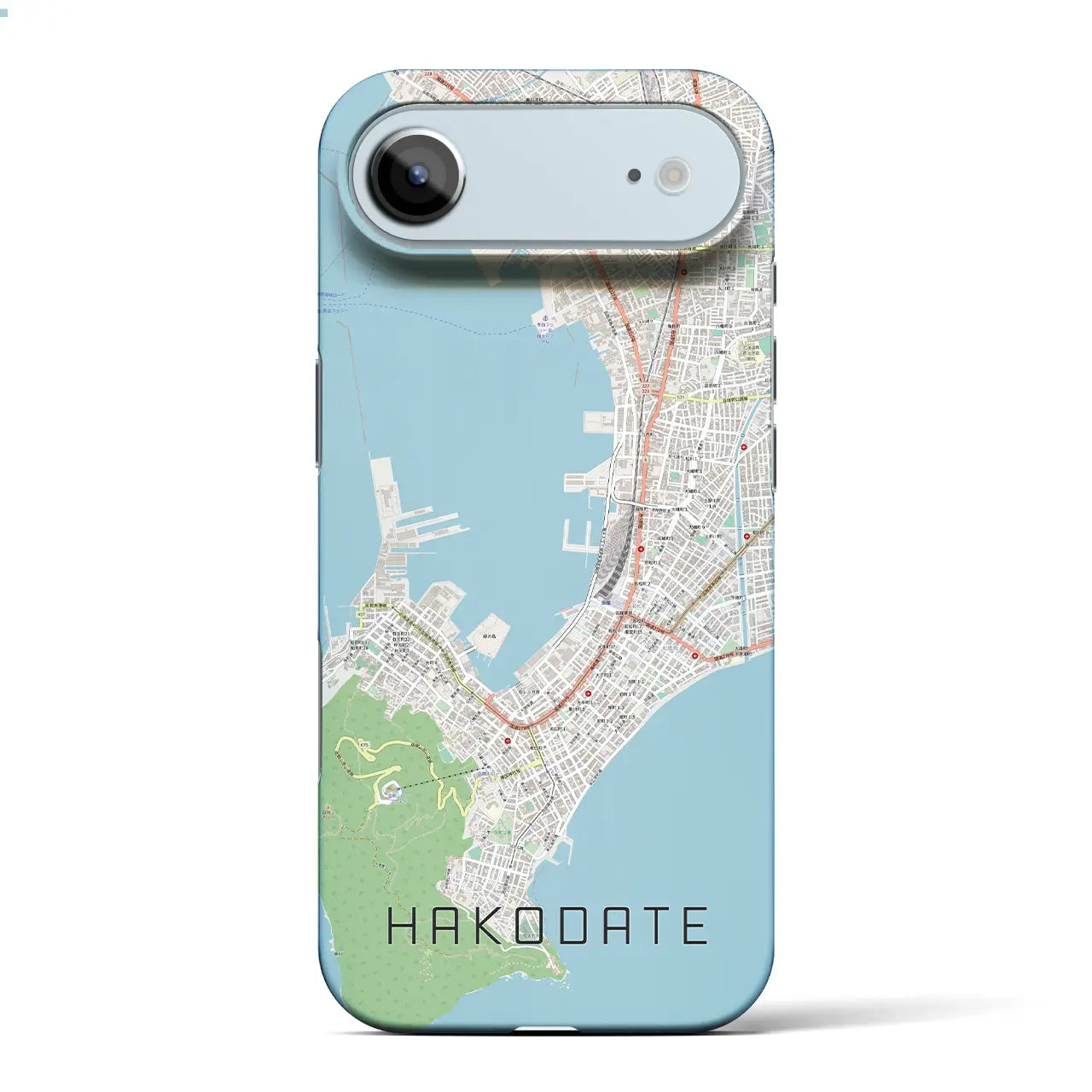 【函館(北海道)】地図柄iPhoneケース(バックカバータイプ)