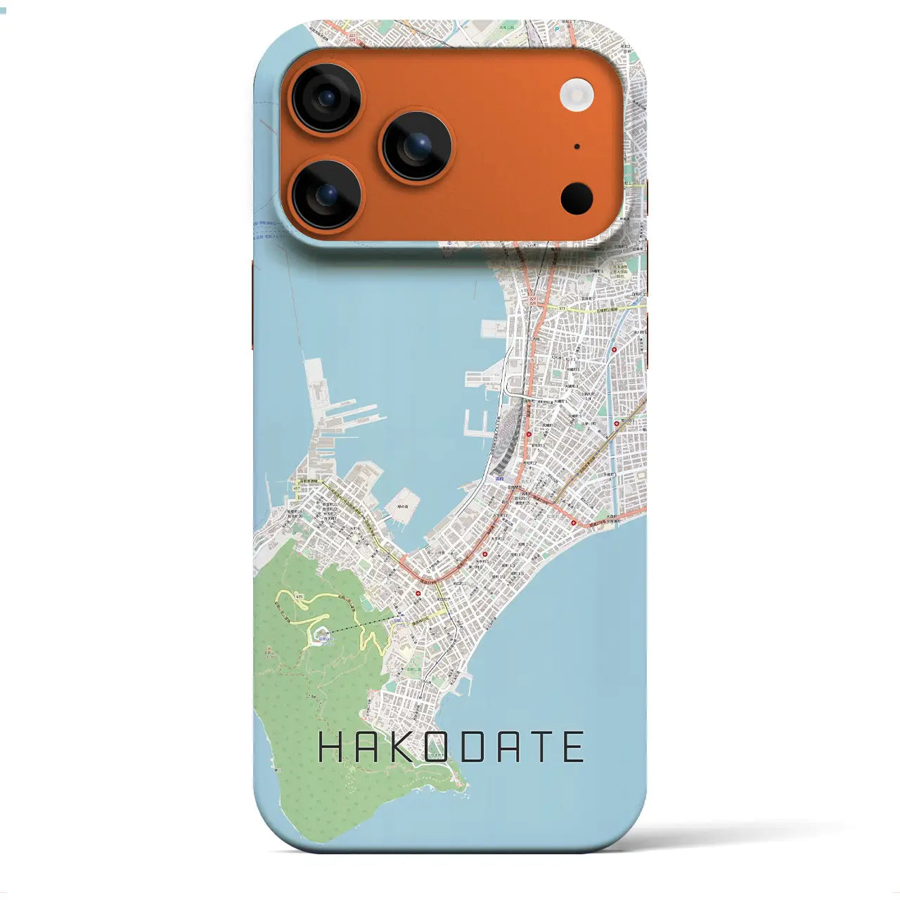 【函館(北海道)】地図柄iPhoneケース(バックカバータイプ)ブラック・iPhone 17 Pro Max 用