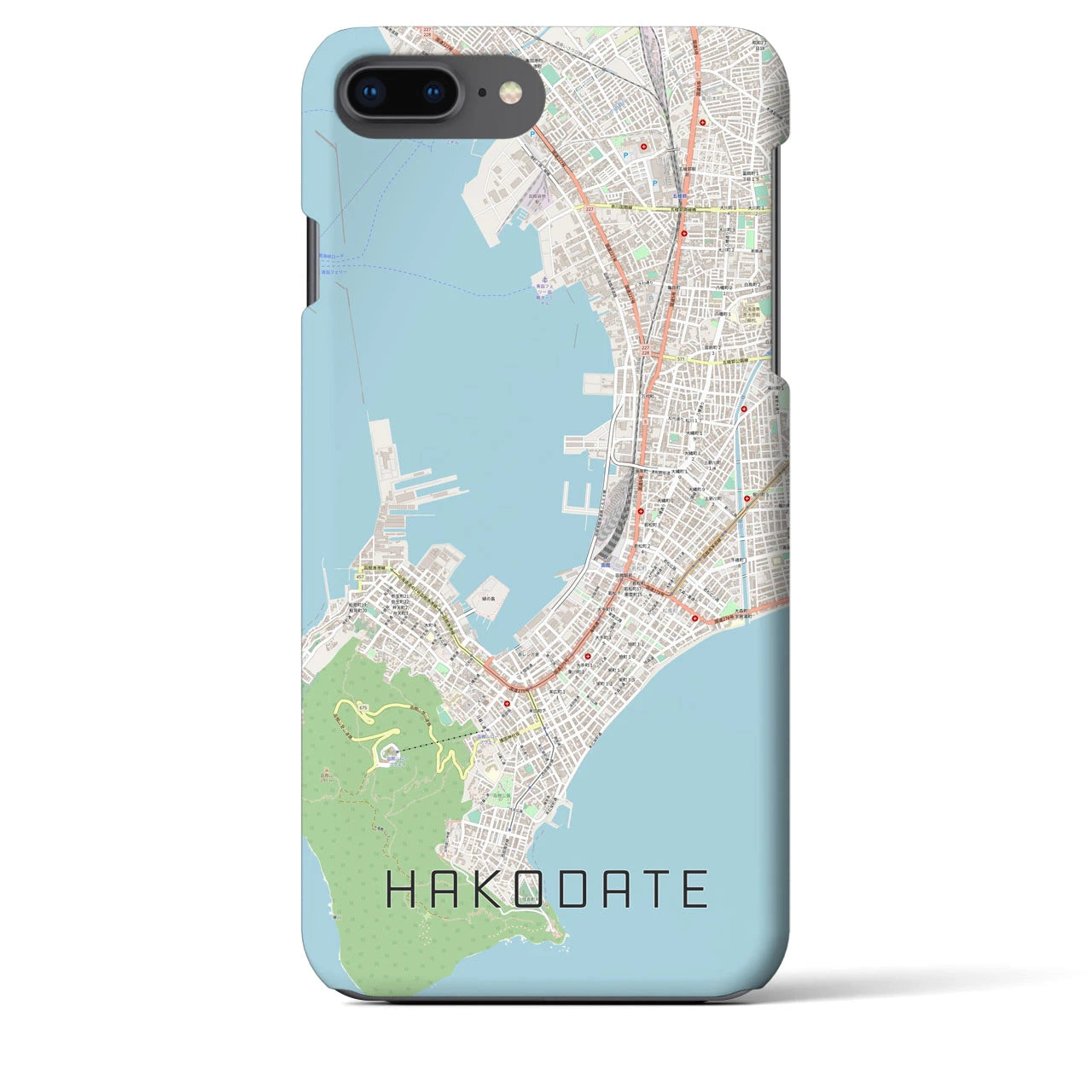 【函館(北海道)】地図柄iPhoneケース(バックカバータイプ)