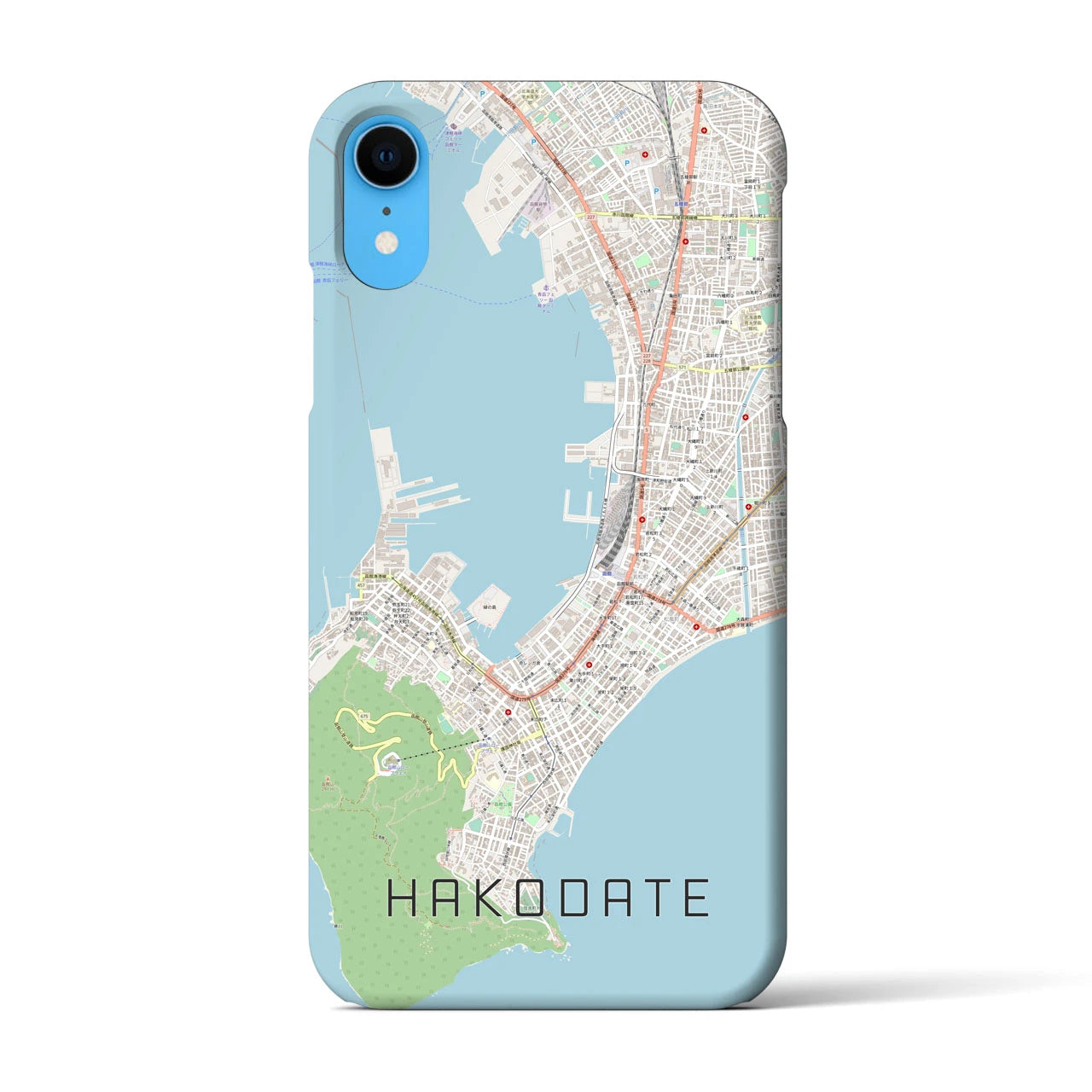 【函館(北海道)】地図柄iPhoneケース(バックカバータイプ)
