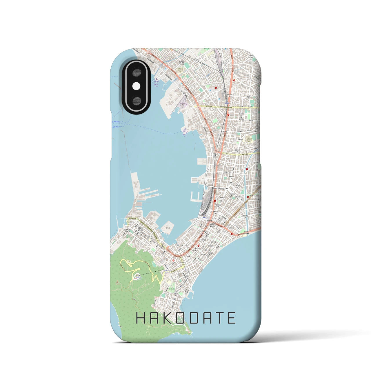 【函館(北海道)】地図柄iPhoneケース(バックカバータイプ)