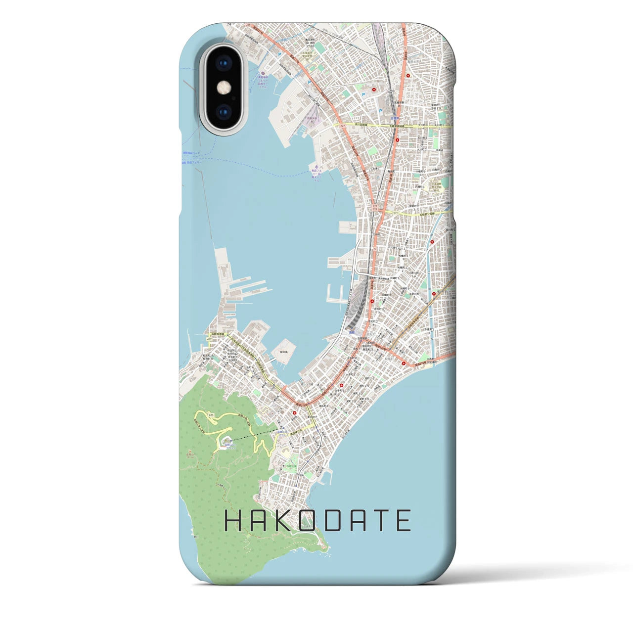 【函館(北海道)】地図柄iPhoneケース(バックカバータイプ)