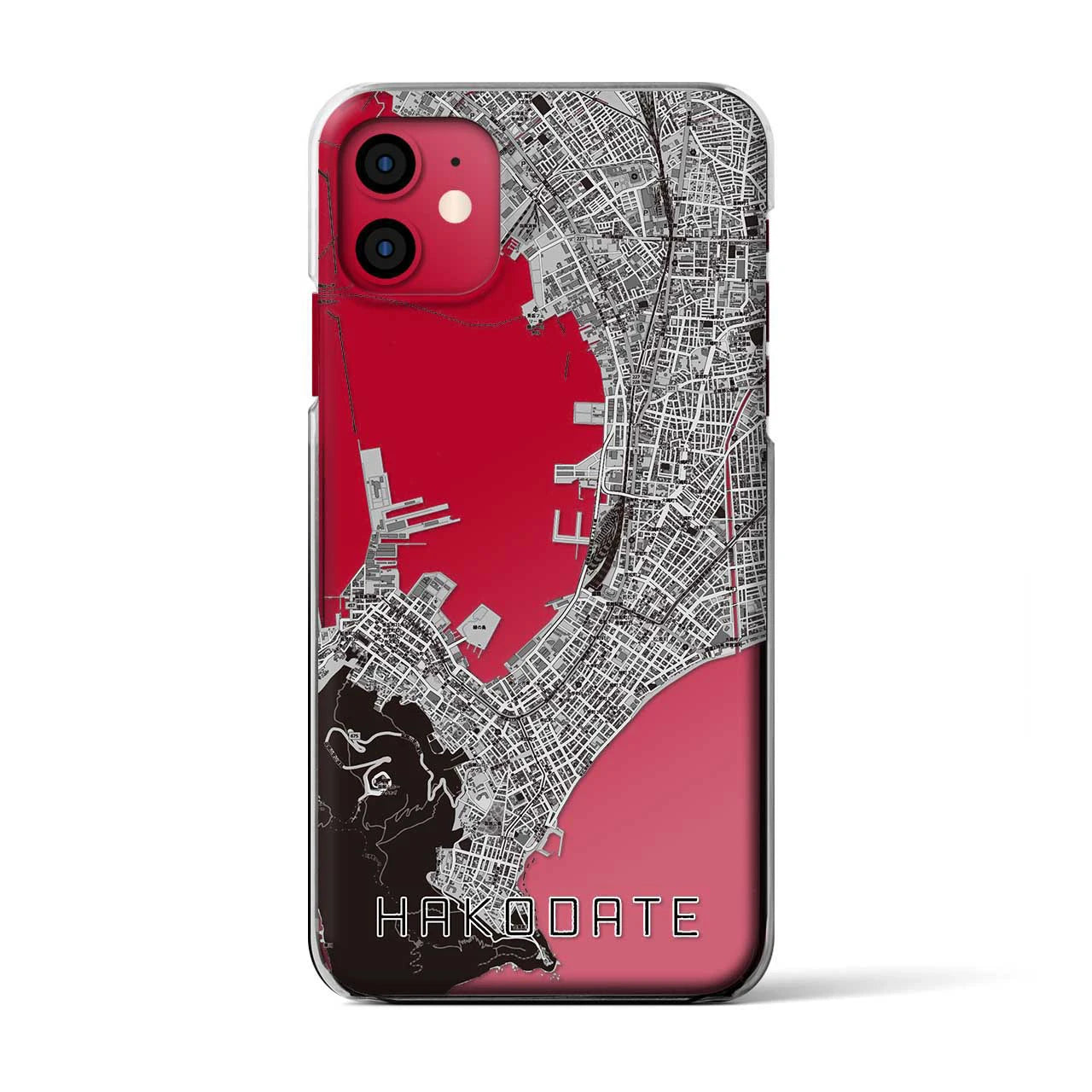 【函館(北海道)】地図柄iPhoneケース(クリアタイプ)