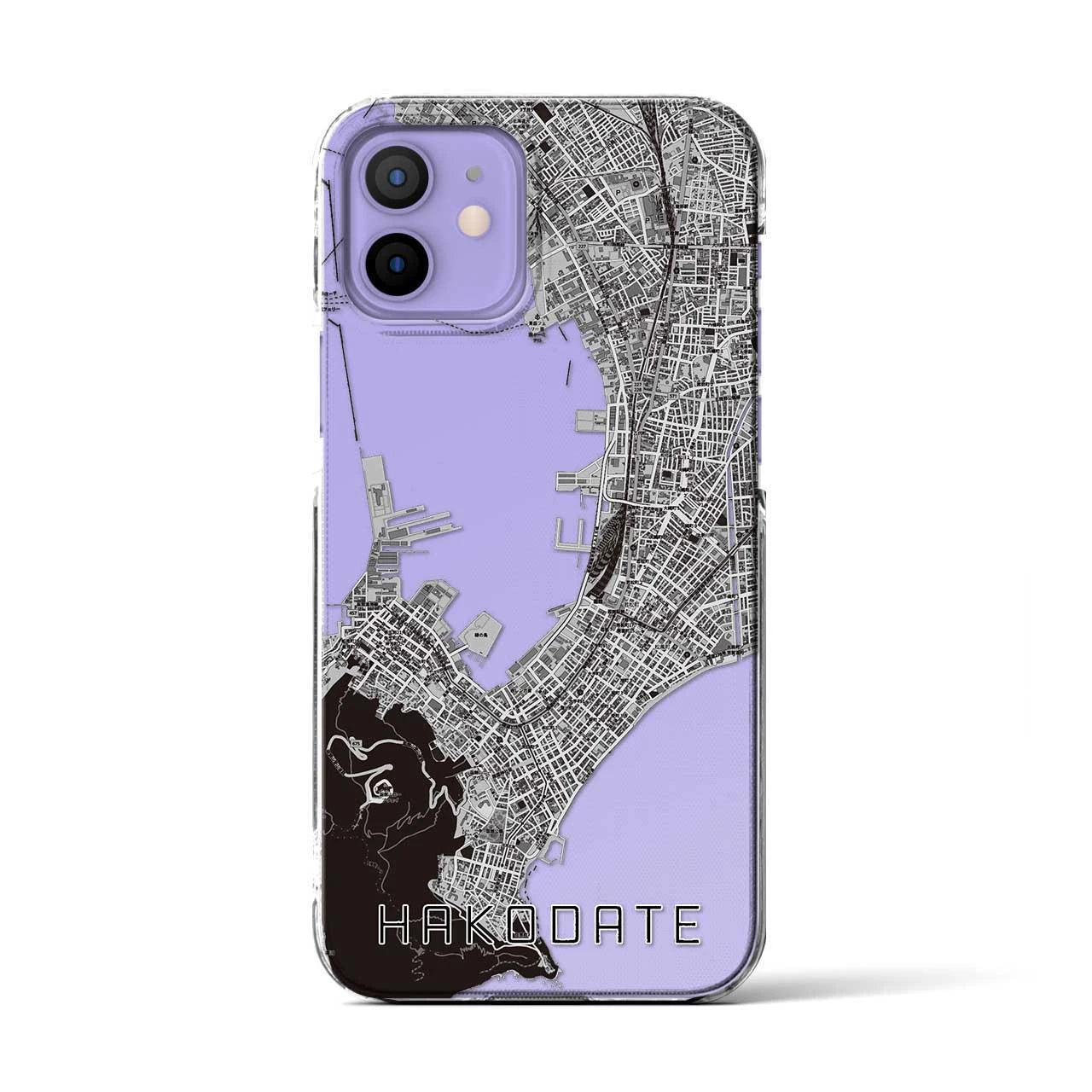 【函館(北海道)】地図柄iPhoneケース(クリアタイプ)