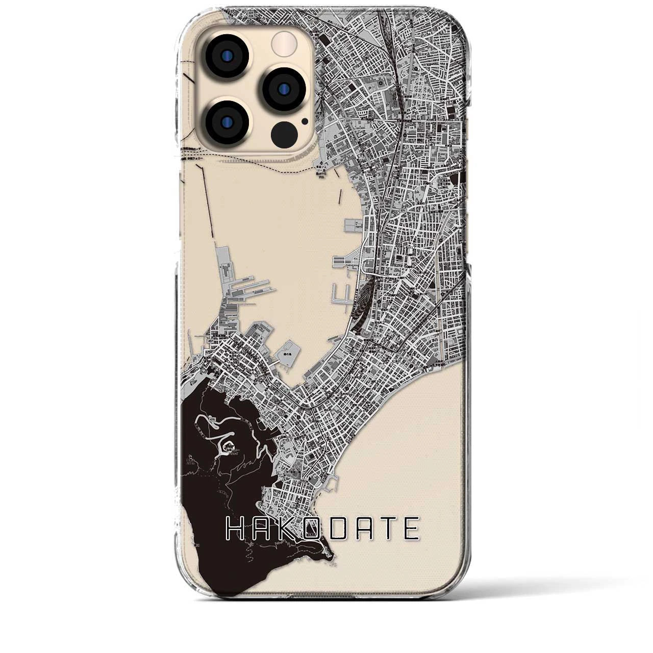 【函館(北海道)】地図柄iPhoneケース(クリアタイプ)