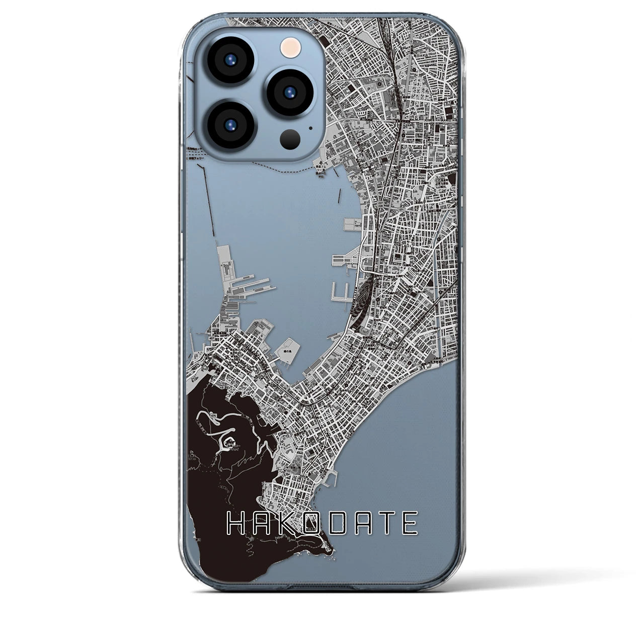 【函館(北海道)】地図柄iPhoneケース(クリアタイプ)