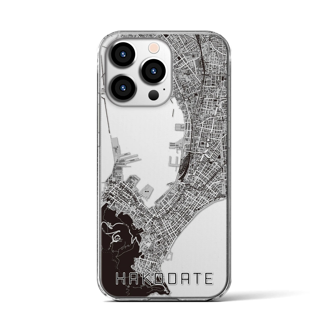 【函館(北海道)】地図柄iPhoneケース(クリアタイプ)