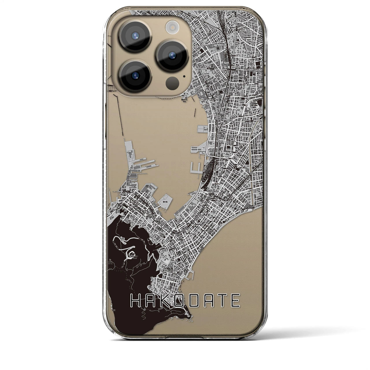 【函館(北海道)】地図柄iPhoneケース(クリアタイプ)