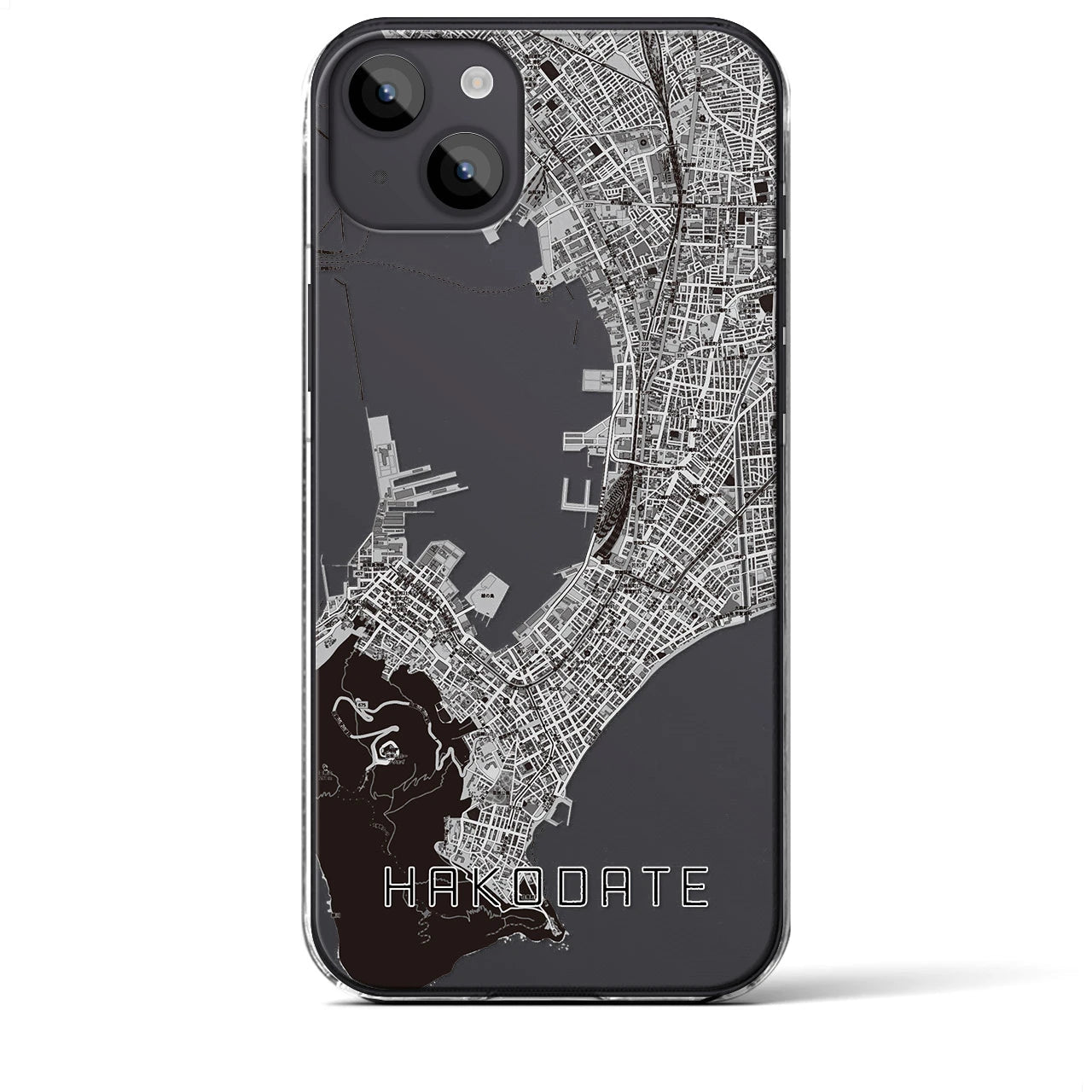 【函館(北海道)】地図柄iPhoneケース(クリアタイプ)