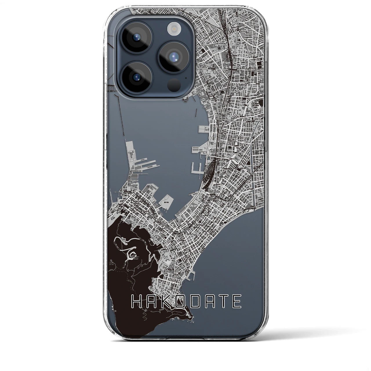 【函館(北海道)】地図柄iPhoneケース(クリアタイプ)