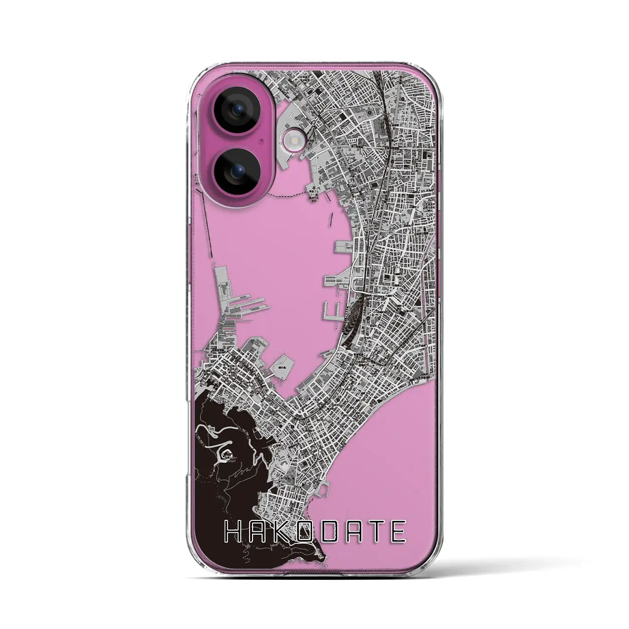 【函館(北海道)】地図柄iPhoneケース(クリアタイプ)