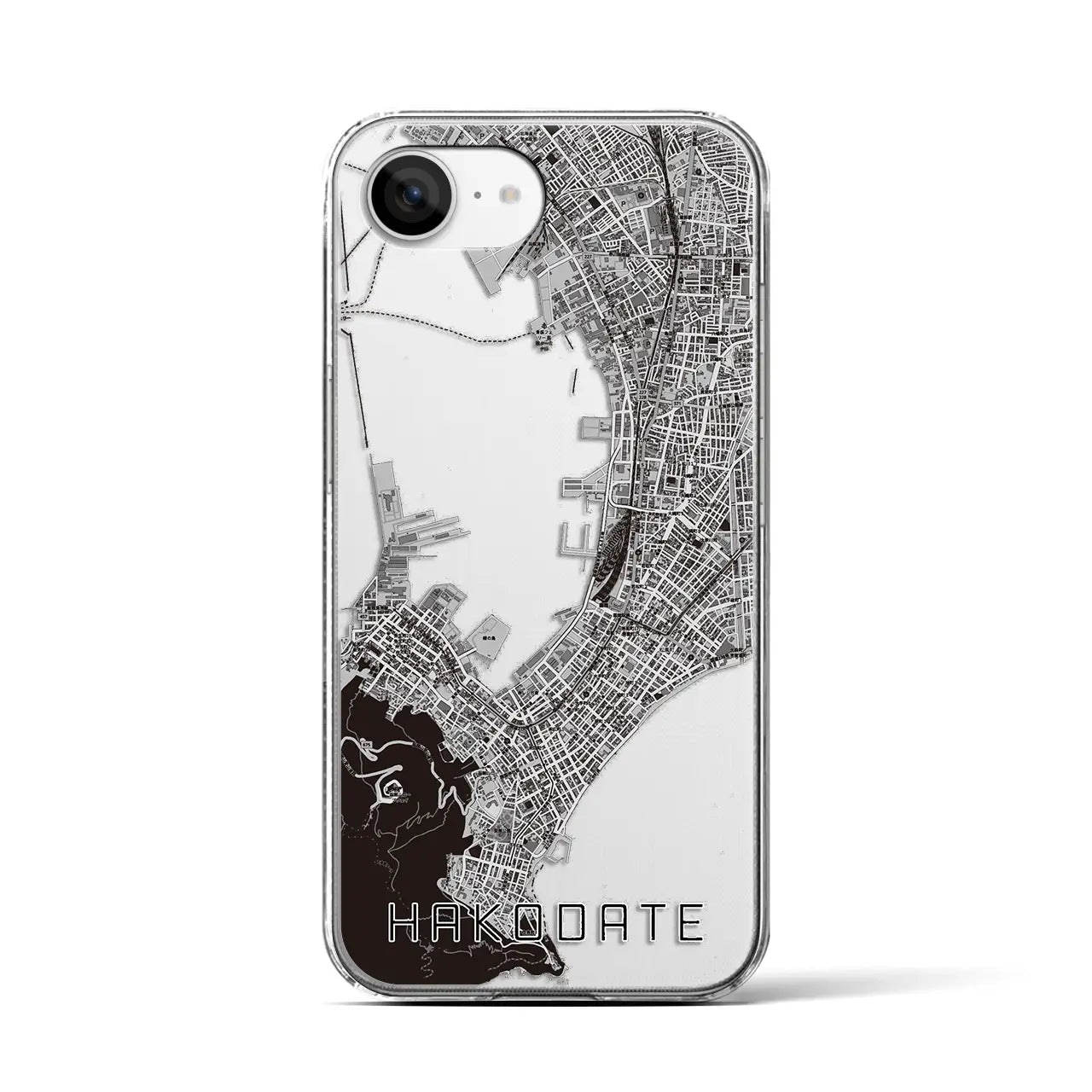 【函館(北海道)】地図柄iPhoneケース(クリアタイプ)