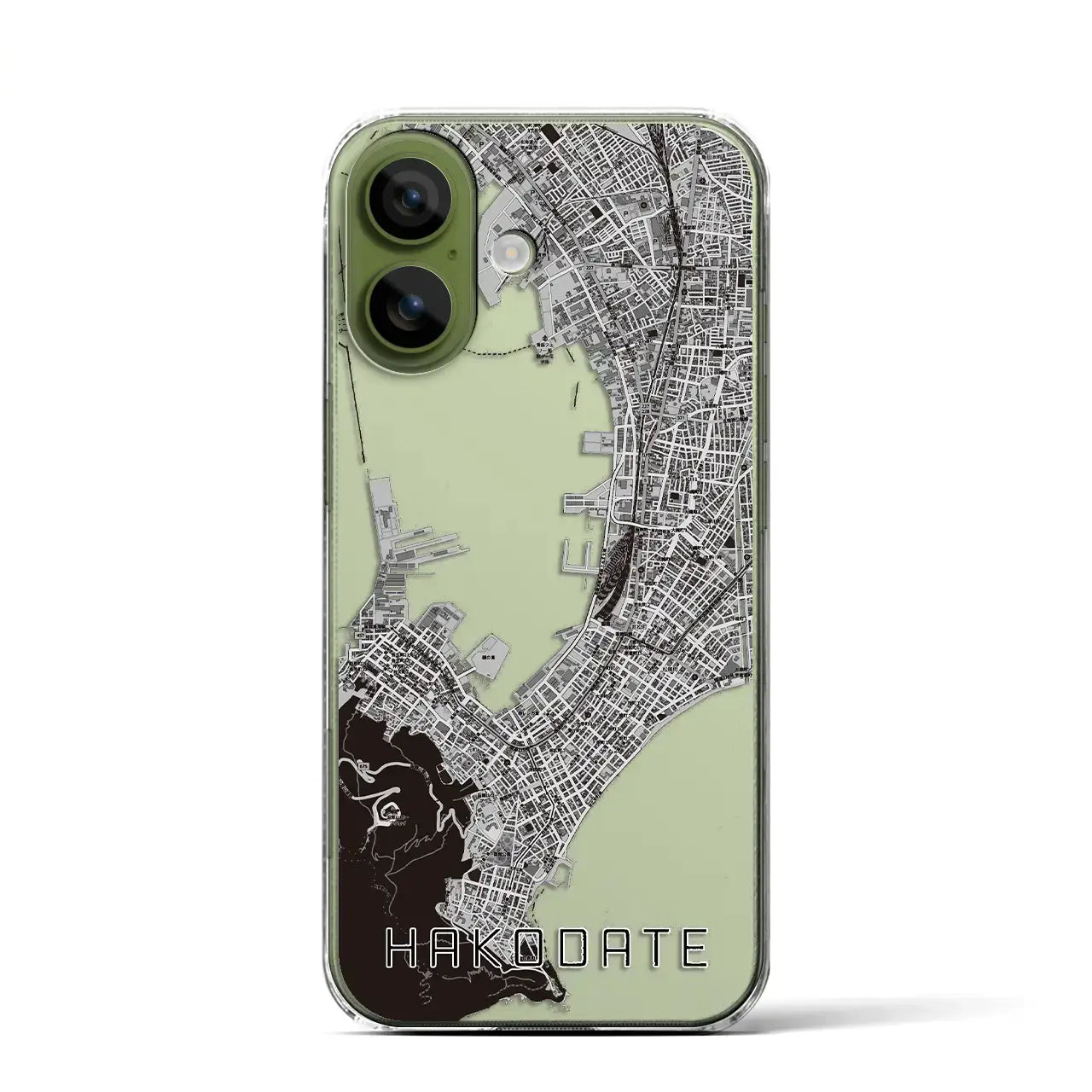 【函館(北海道)】地図柄iPhoneケース(クリアタイプ)