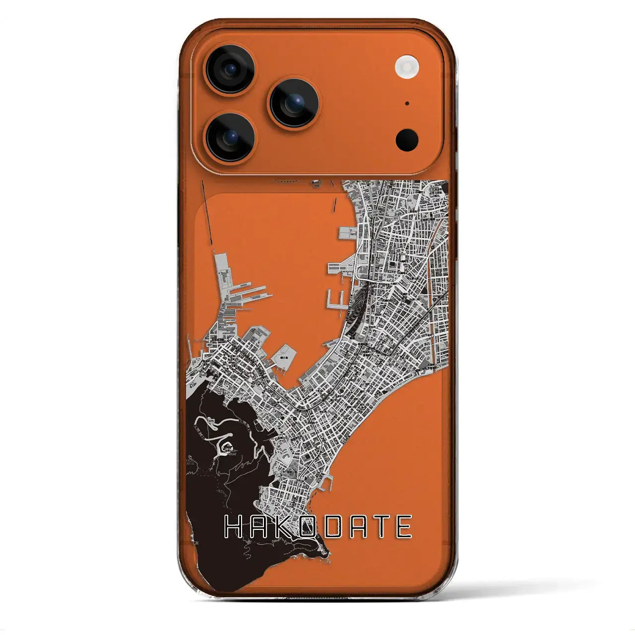 【函館(北海道)】地図柄iPhoneケース(クリアタイプ)モノトーン・iPhone 17 Pro Max 用