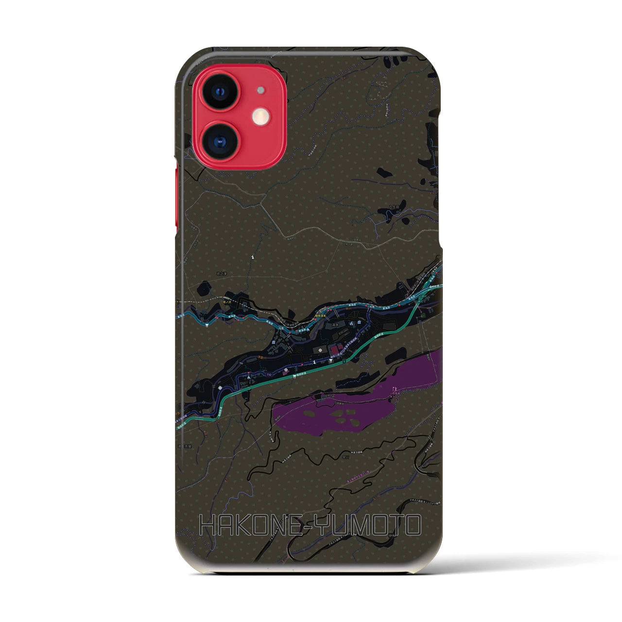 【箱根湯本(神奈川県)】地図柄iPhoneケース(バックカバータイプ)